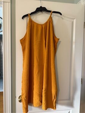 Kona Sol Mustard Yellow Bathing Suit Cover-UP
